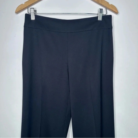 Lafayette 148 New York Black Stretch Wool Flat Front Pleated Straight Pants 6 - Picture 4 of 8